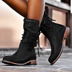 Nova | Cross-Tied Biker Stiefeletten mit Fleece-Futter