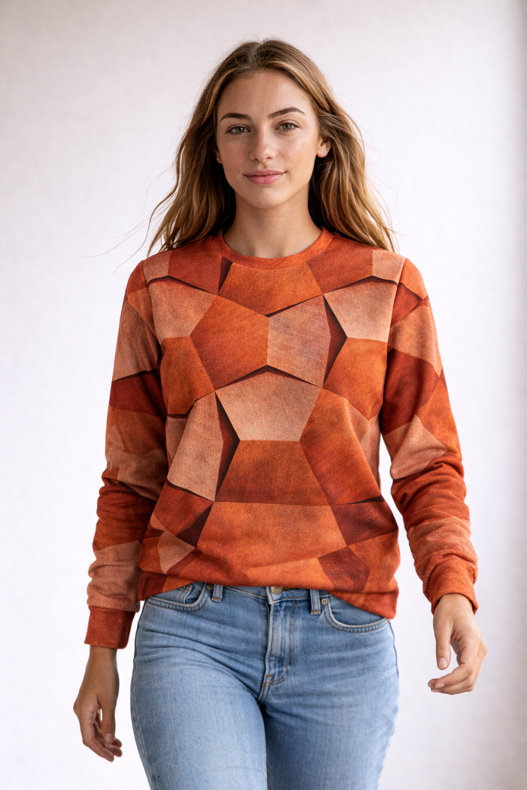 FELYSSIA - Damen Oberteil mit geometrischem Muster