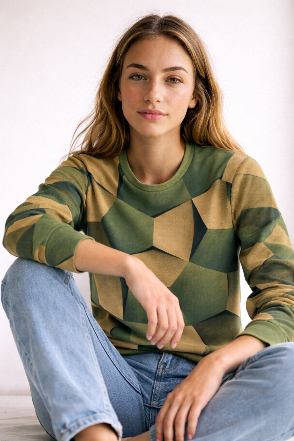 FELYSSIA - Damen Oberteil mit geometrischem Muster