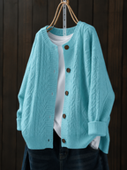 Damen Strick-Cardigan mit Zopfmuster aus Schafskaschmir