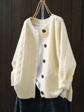 Damen Strick-Cardigan mit Zopfmuster aus Schafskaschmir
