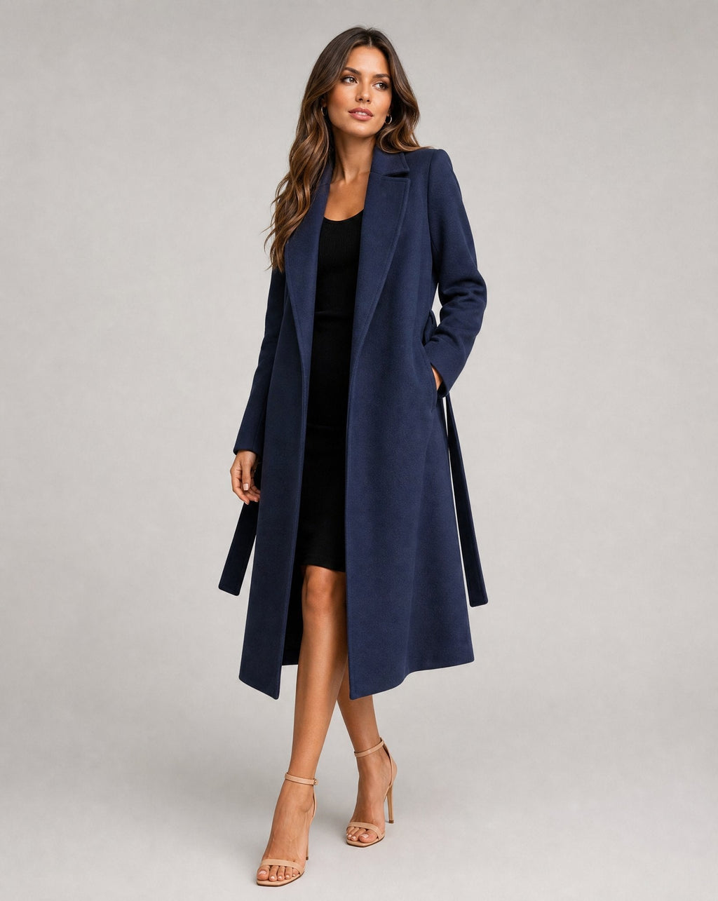 Victoria | Eleganter Trenchcoat aus Wollmischung mit Gürtel