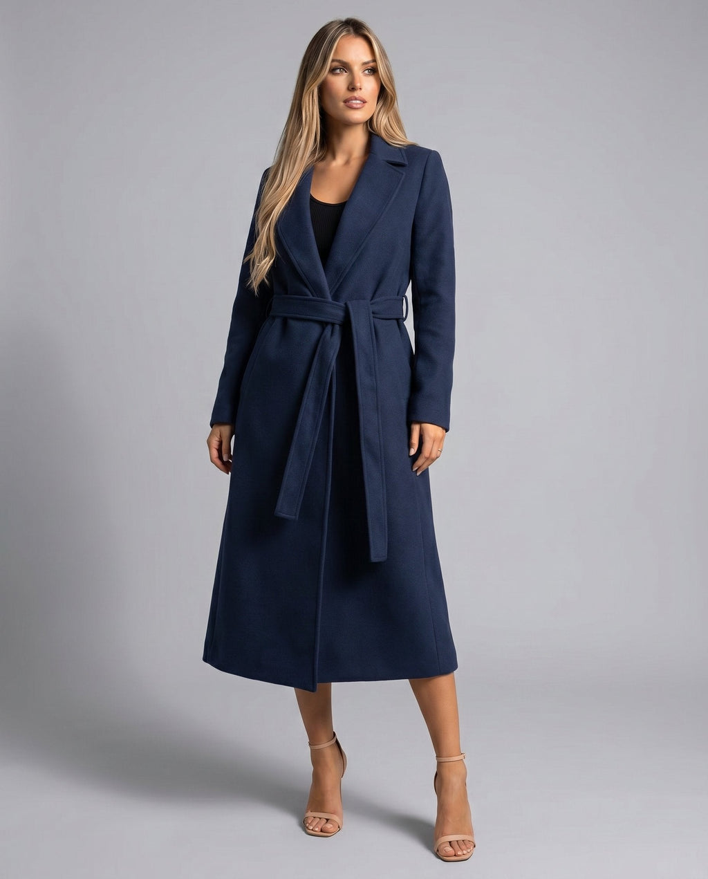 Victoria | Eleganter Trenchcoat aus Wollmischung mit Gürtel