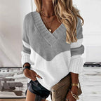 Stilvoller Damen-V-Ausschnitt Pullover für einen eleganten Look