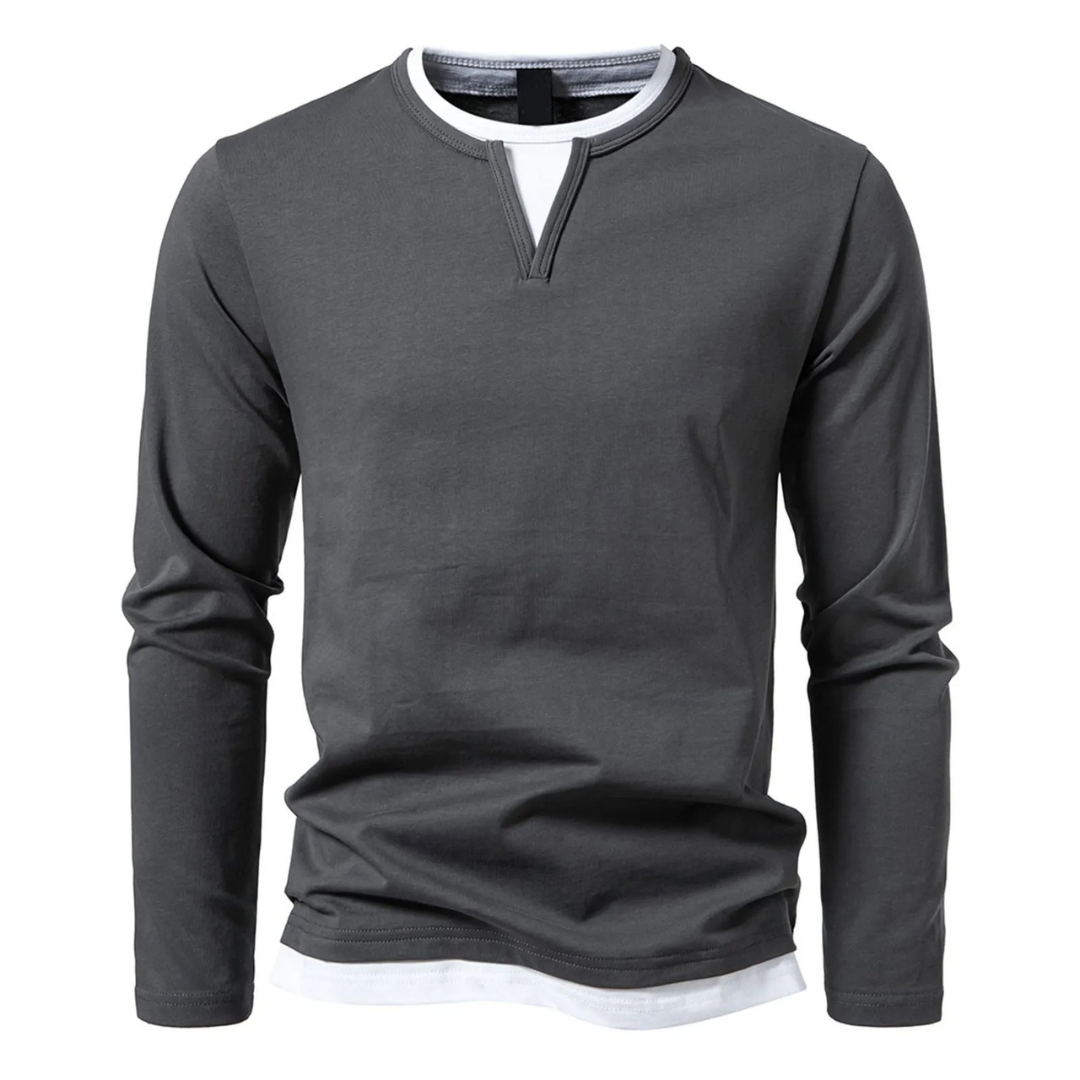 Langärmeliges Baumwoll-T-Shirt