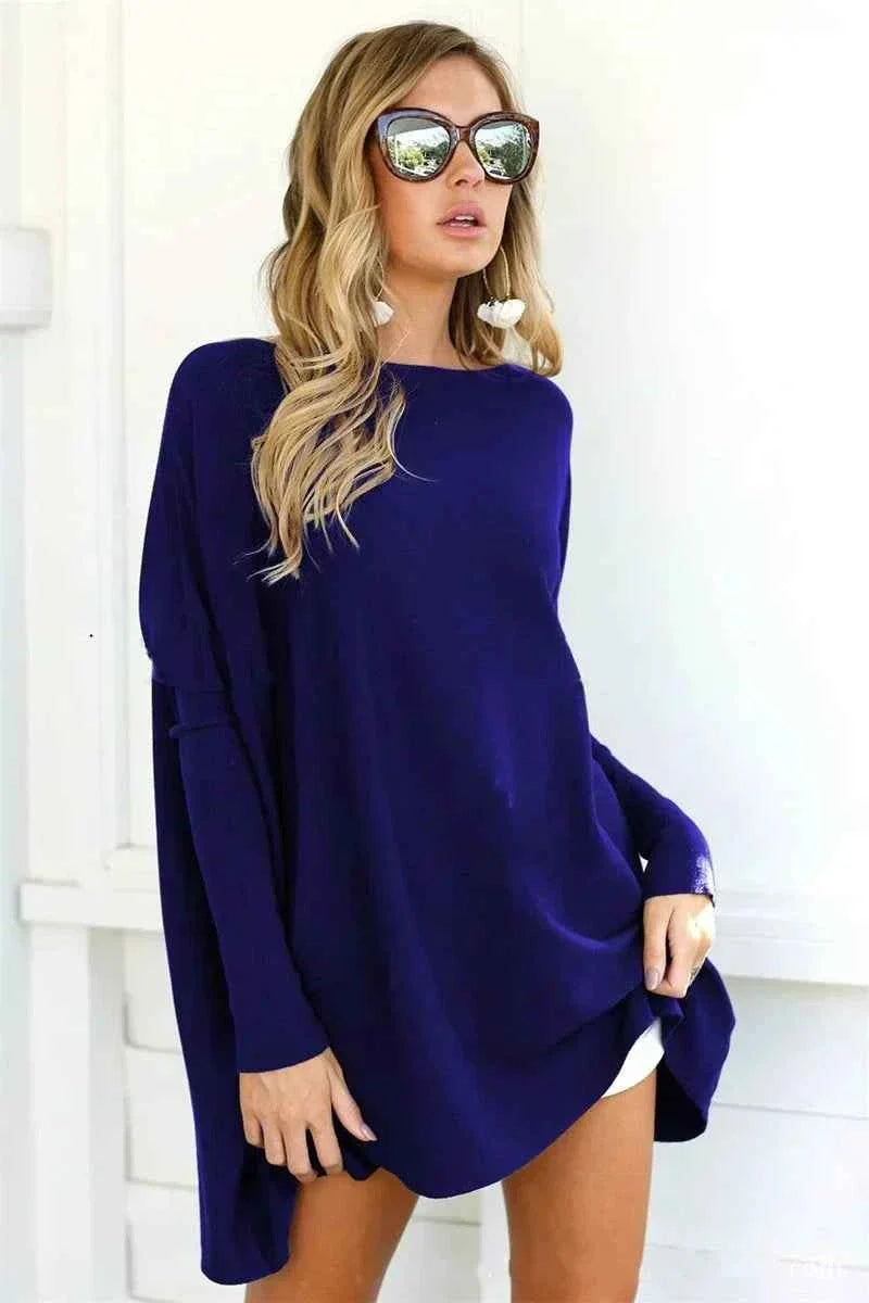 Oversized Rundhals-Pullover für Damen - Bequemer Komfort und stilvoller Look