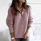 Stilvoller Damen-Halb-Reißverschluss-Pullover für Komfort und Eleganz
