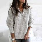 Stilvoller Damen-Halb-Reißverschluss-Pullover für Komfort und Eleganz