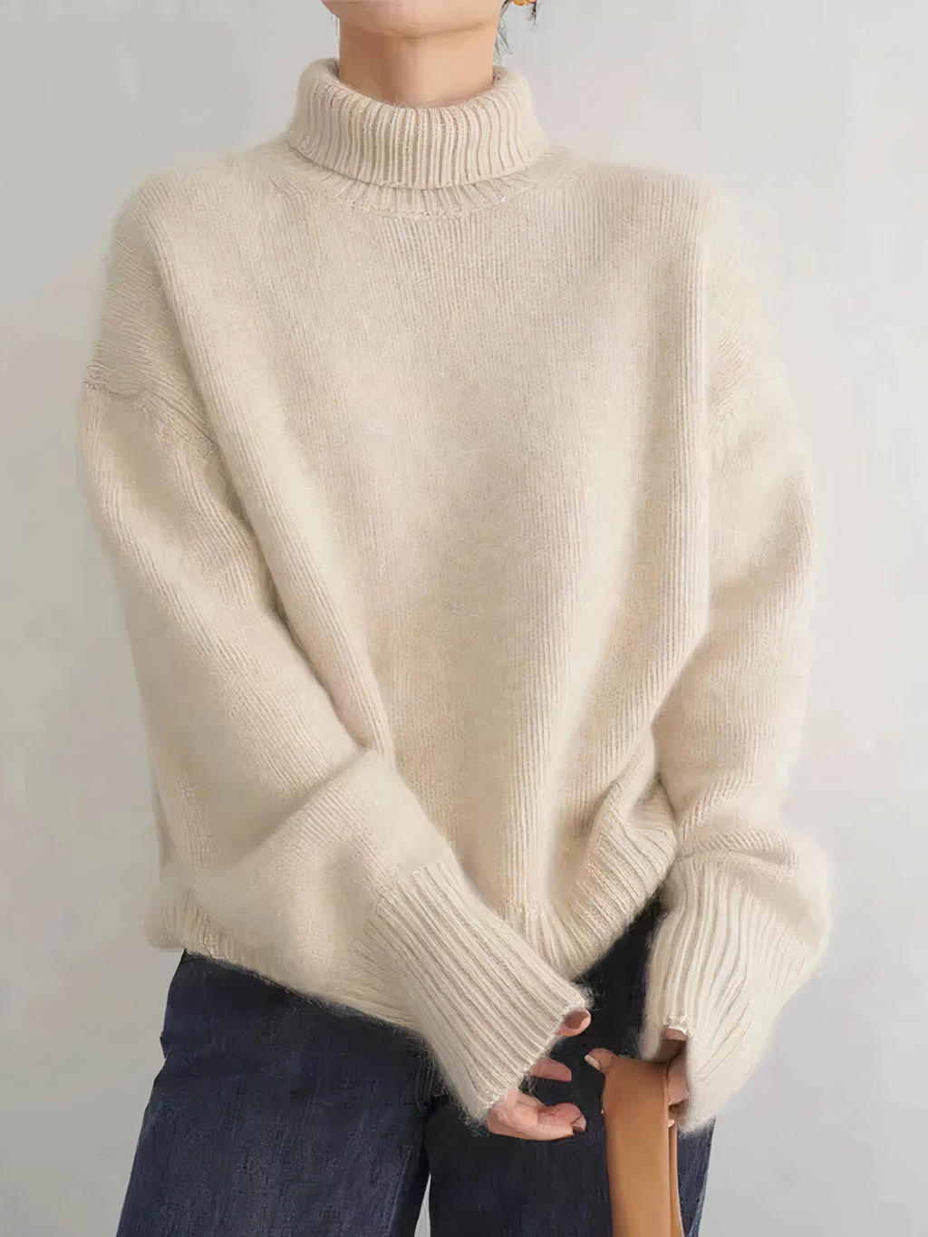 Babette™ Luxe Warme Oversized-Pullover mit Farbakzent für ultimativen Komfort