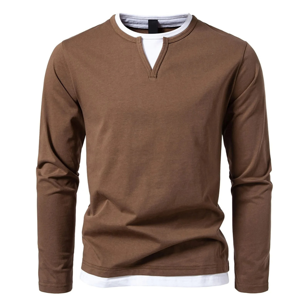 Langärmeliges Baumwoll-T-Shirt