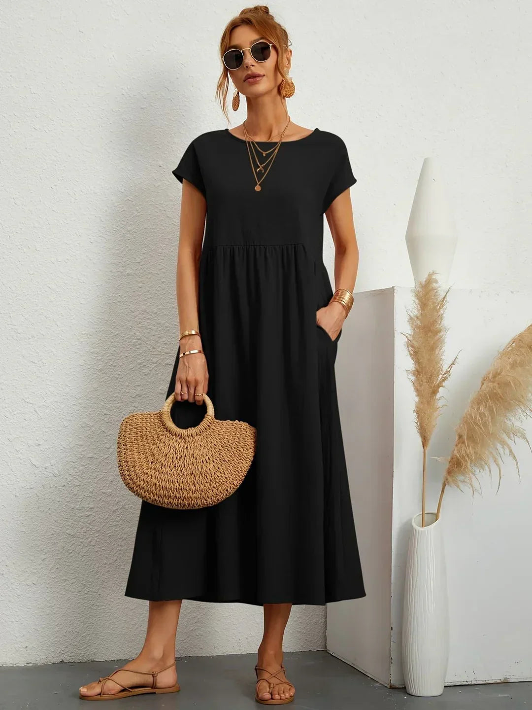 Gabrielle™ — Fließendes Midikleid – zeitlose Eleganz