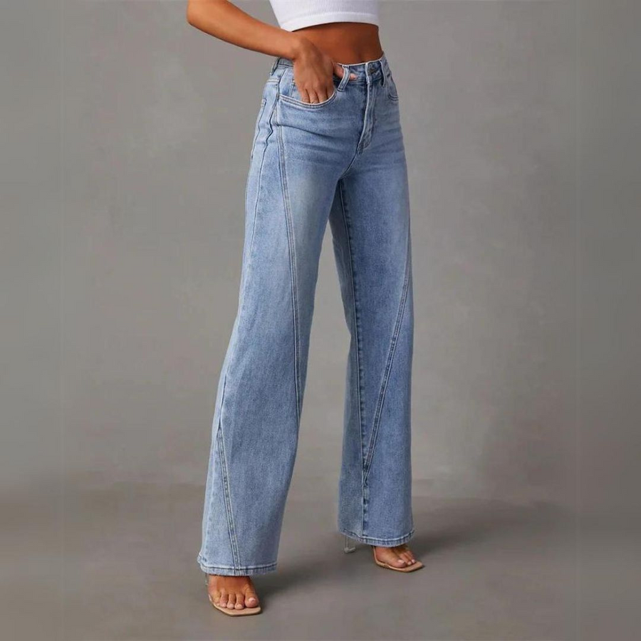 Weite Jeans Mit Hoher Taille