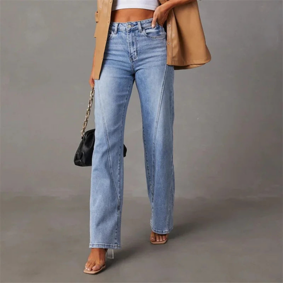 Weite Jeans Mit Hoher Taille