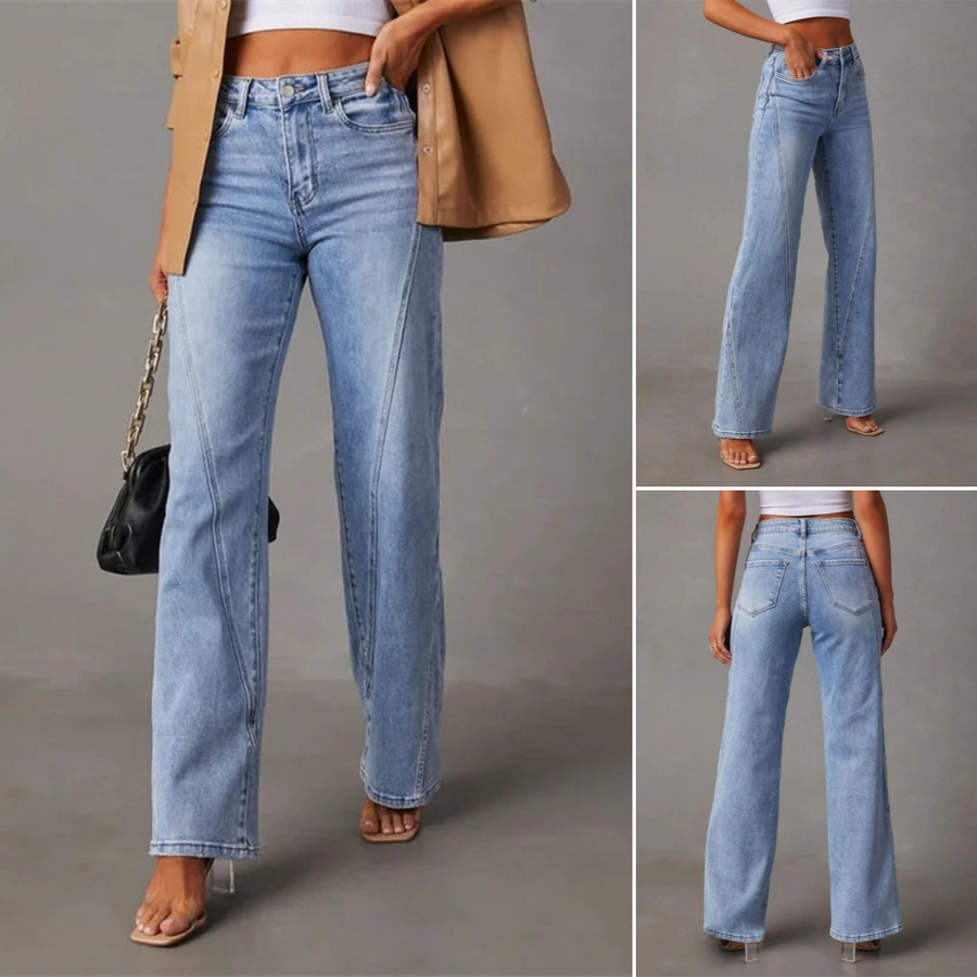 Weite Jeans Mit Hoher Taille
