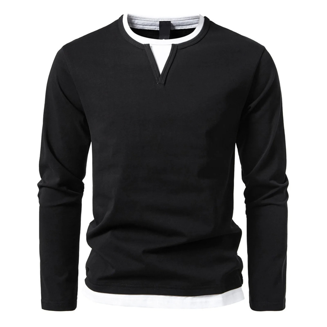 Langärmeliges Baumwoll-T-Shirt