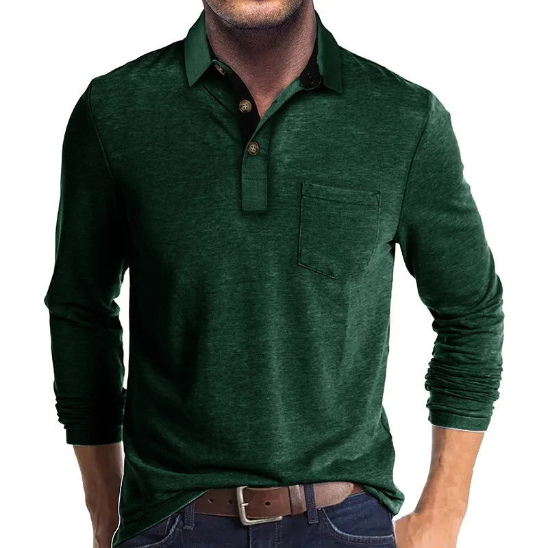 Herren Langarmshirt in Unifarbe