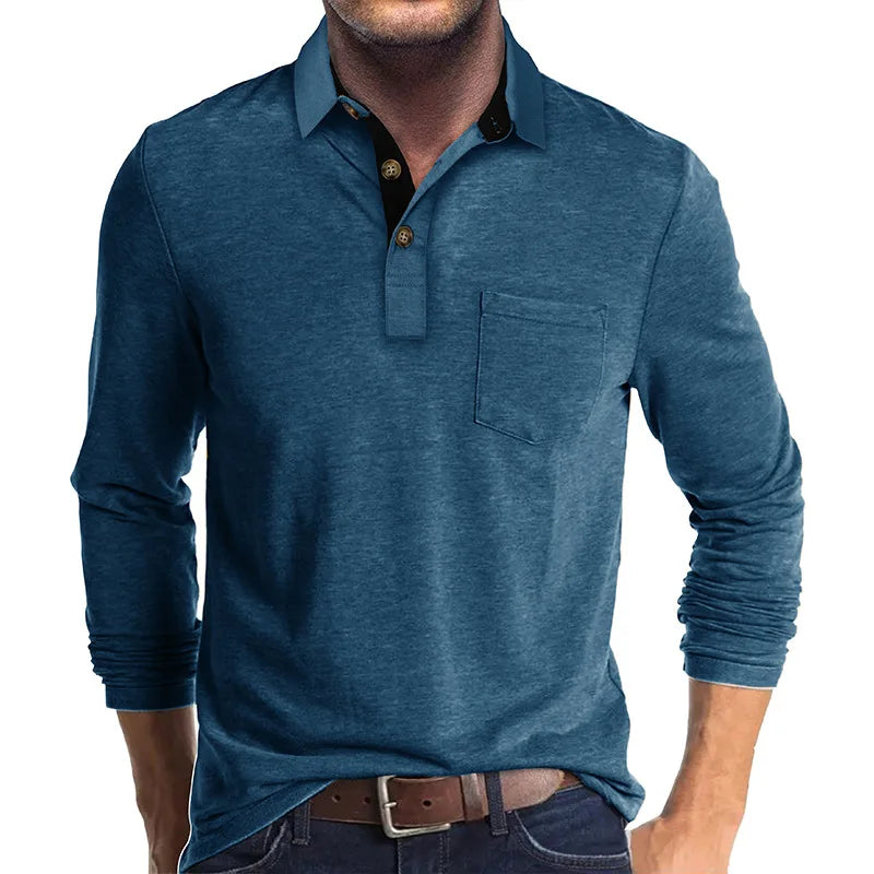 Herren Langarmshirt in Unifarbe