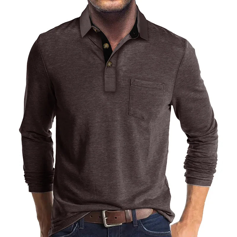 Herren Langarmshirt in Unifarbe