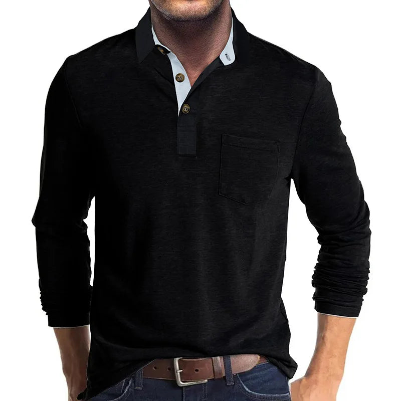 Herren Langarmshirt in Unifarbe