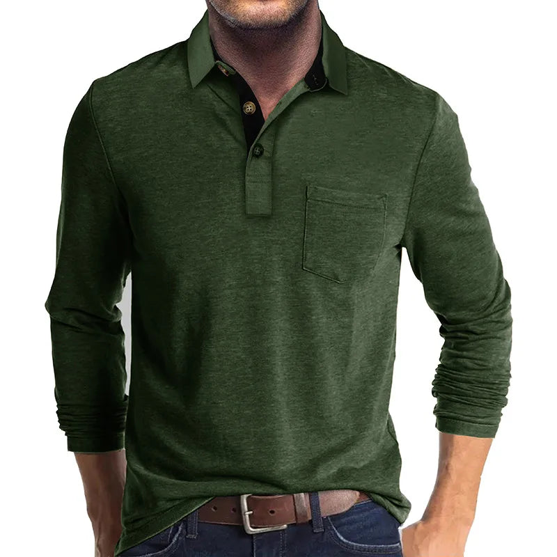 Herren Langarmshirt in Unifarbe