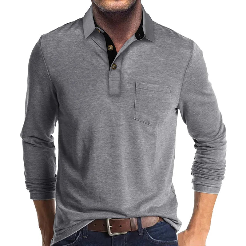 Herren Langarmshirt in Unifarbe