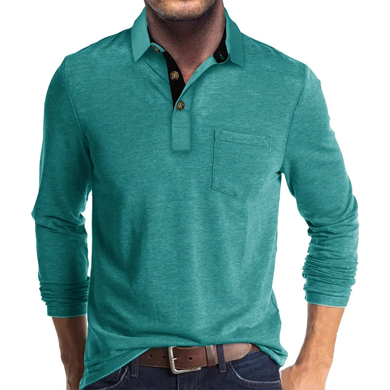 Herren Langarmshirt in Unifarbe