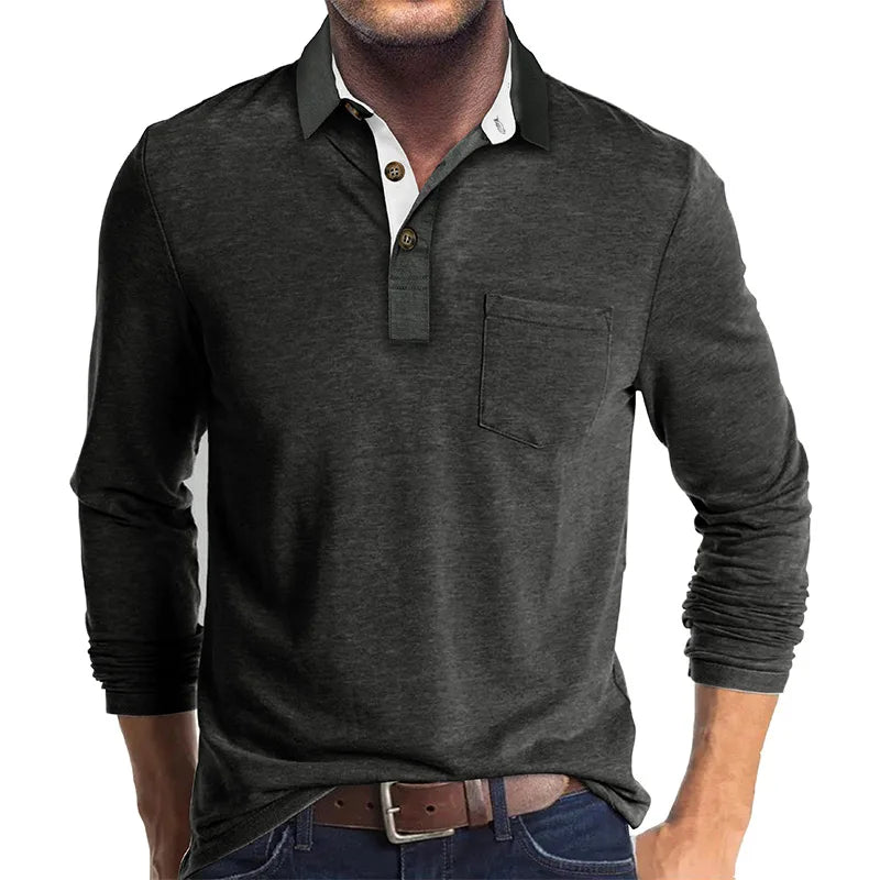Herren Langarmshirt in Unifarbe
