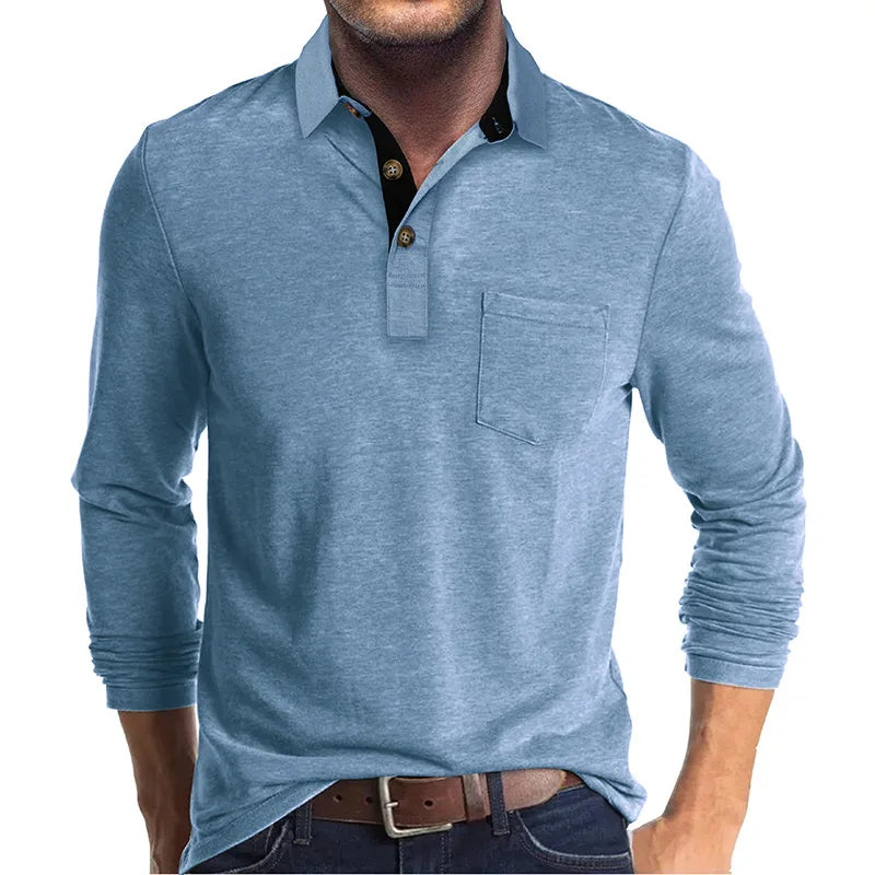 Herren Langarmshirt in Unifarbe