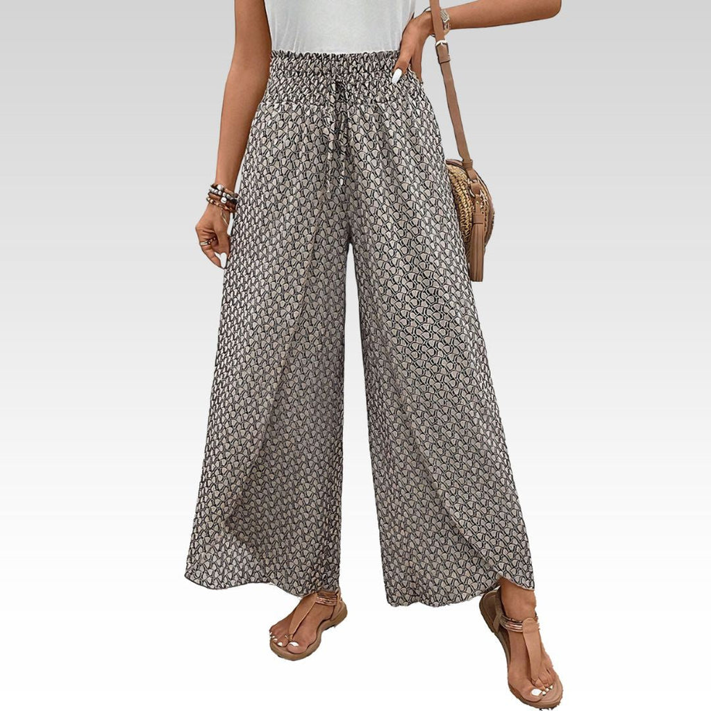 Lisette Hose mit weitem Bein und geometrischem Druck