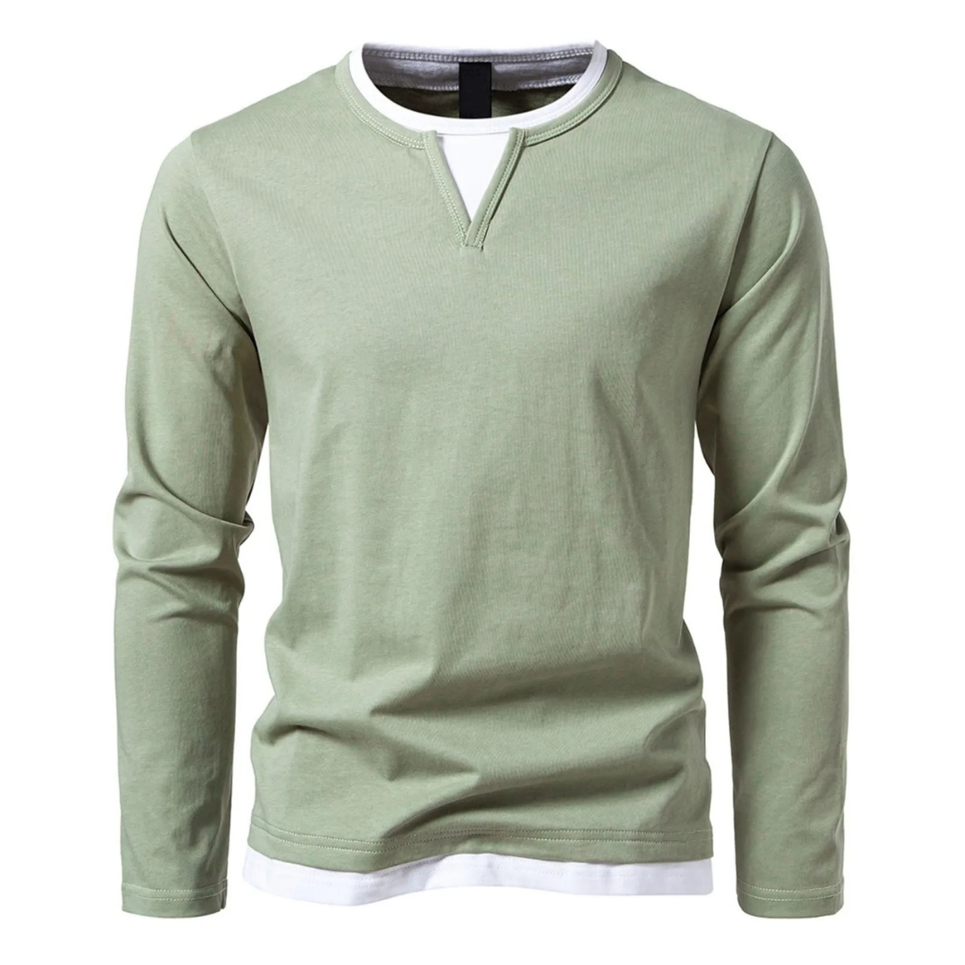 Langärmeliges Baumwoll-T-Shirt