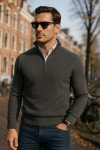 Windsor Herrenpullover mit Halbzipper