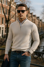 Windsor Herrenpullover mit Halbzipper