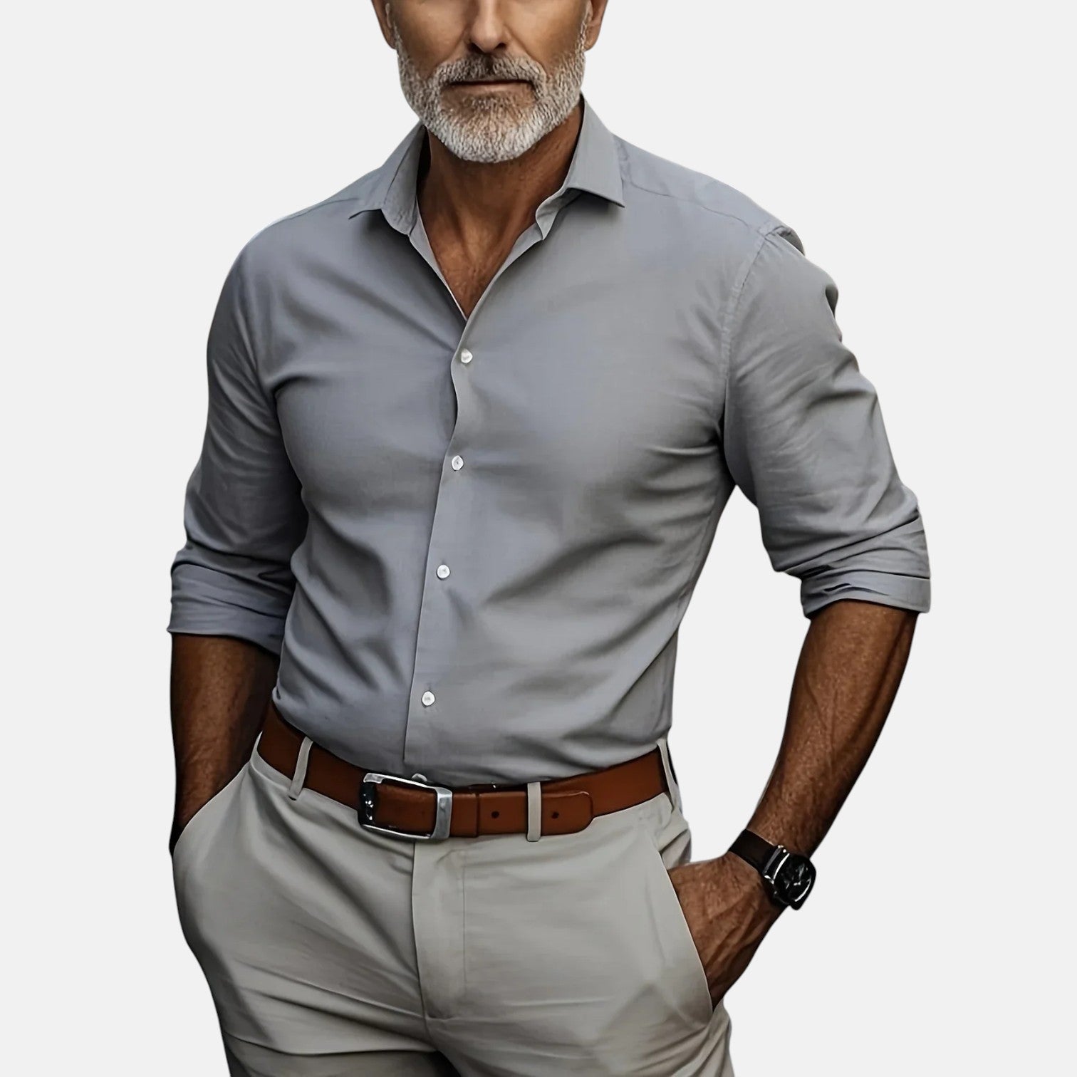 Slim Fit Business Hemd mit Knitterfrei