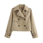 Isabelle | Eleganter kurzer zweireihiger Trenchcoat