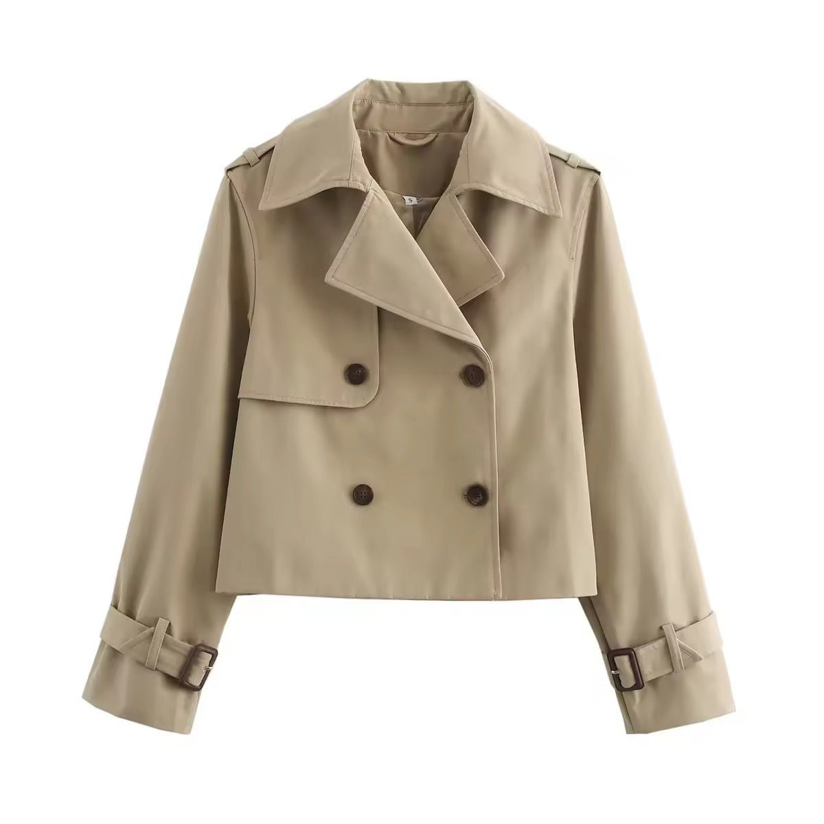 Isabelle | Eleganter kurzer zweireihiger Trenchcoat