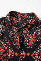 Vintage-Blumenmuster-Hemd mit Knöpfen
