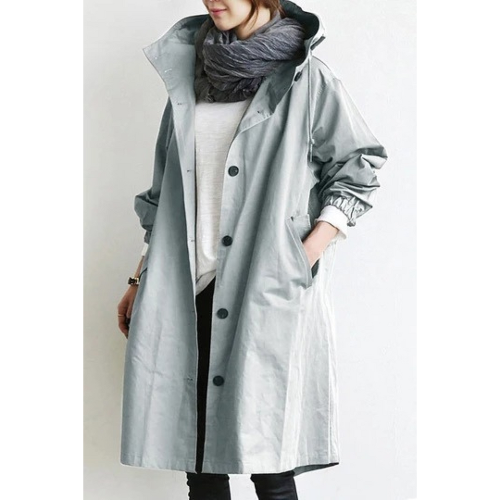 Madeline | Eleganter Trenchcoat mit Kapuze für zeitlosen Alltagsstil
