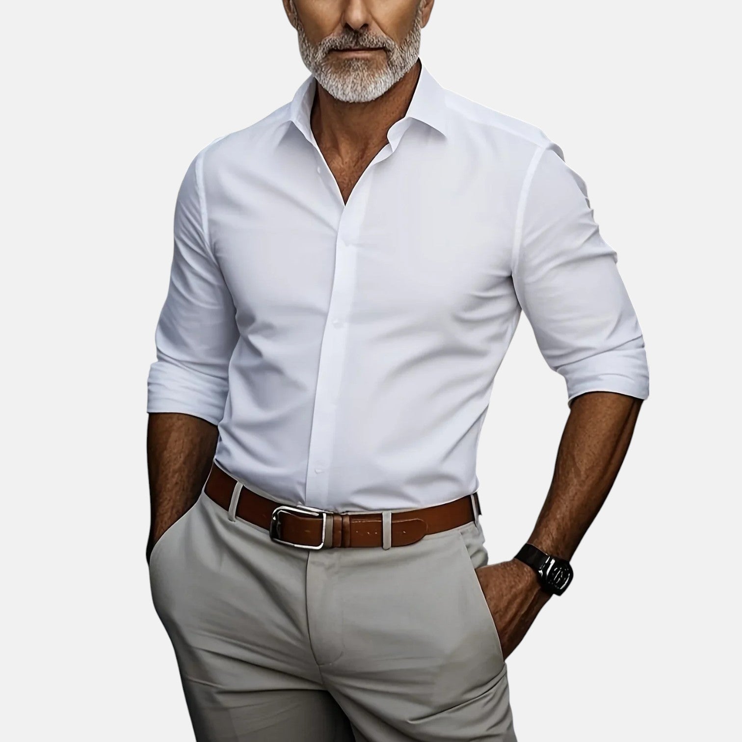 Slim Fit Business Hemd mit Knitterfrei