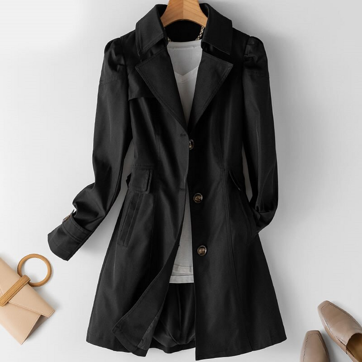 Charlotte | Klassischer, mittellanger wetterfester Trenchcoat