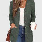 Bequemer V-Ausschnitt Cardigan für einen eleganten und lässigen Stil