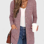 Bequemer V-Ausschnitt Cardigan für einen eleganten und lässigen Stil