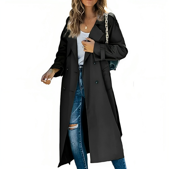 Celeste | Klassischer zweireihiger Trenchcoat für mühelose Eleganz