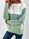 Stilvoller dreifarbiger Damen-Strickpullover für jeden Anlass