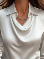 Demi - Elegante Bluse mit drapiertem Kragen
