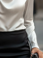 Demi - Elegante Bluse mit drapiertem Kragen