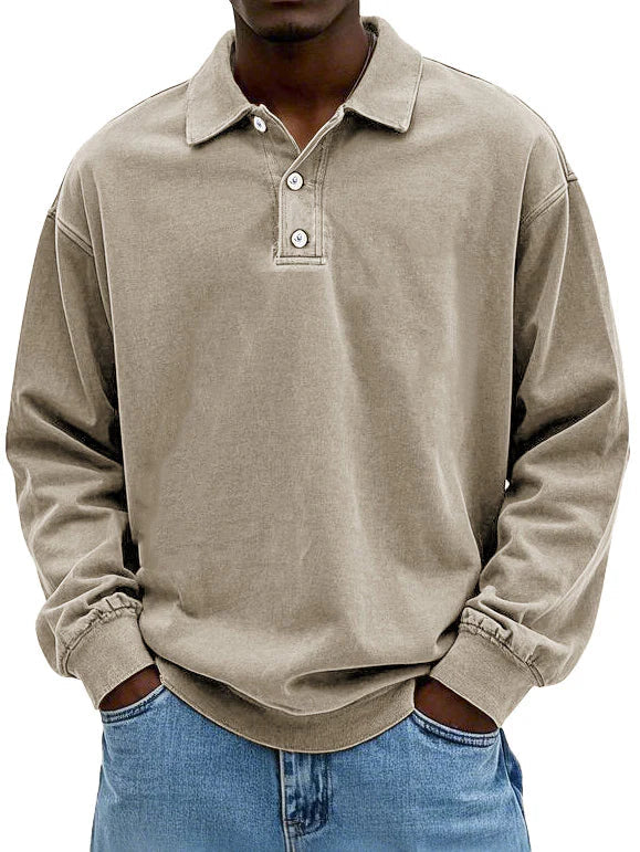 Lässiges langärmeliges Herren-Polo