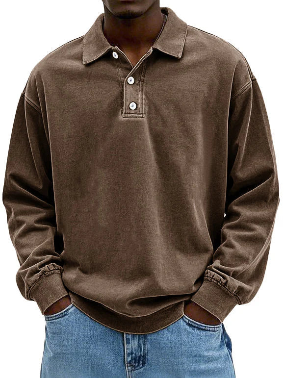 Lässiges langärmeliges Herren-Polo