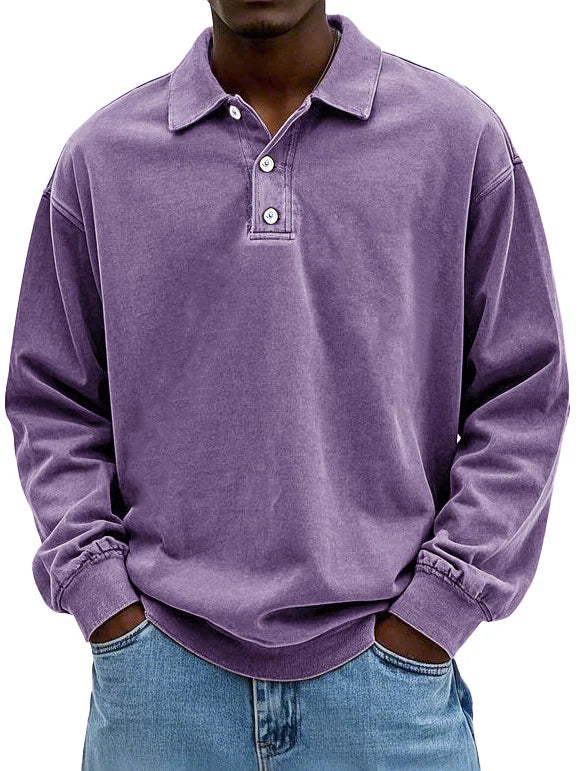 Lässiges langärmeliges Herren-Polo