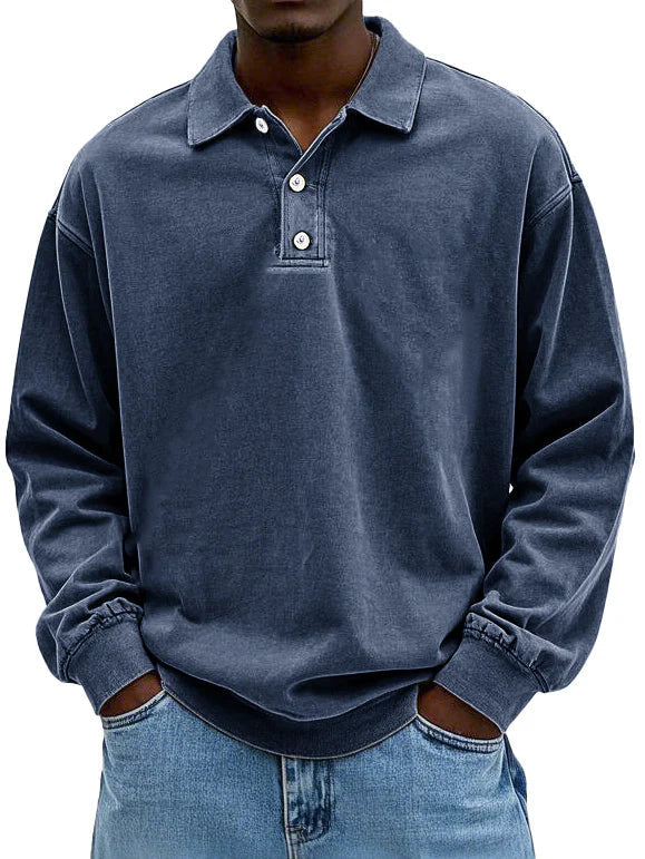 Lässiges langärmeliges Herren-Polo