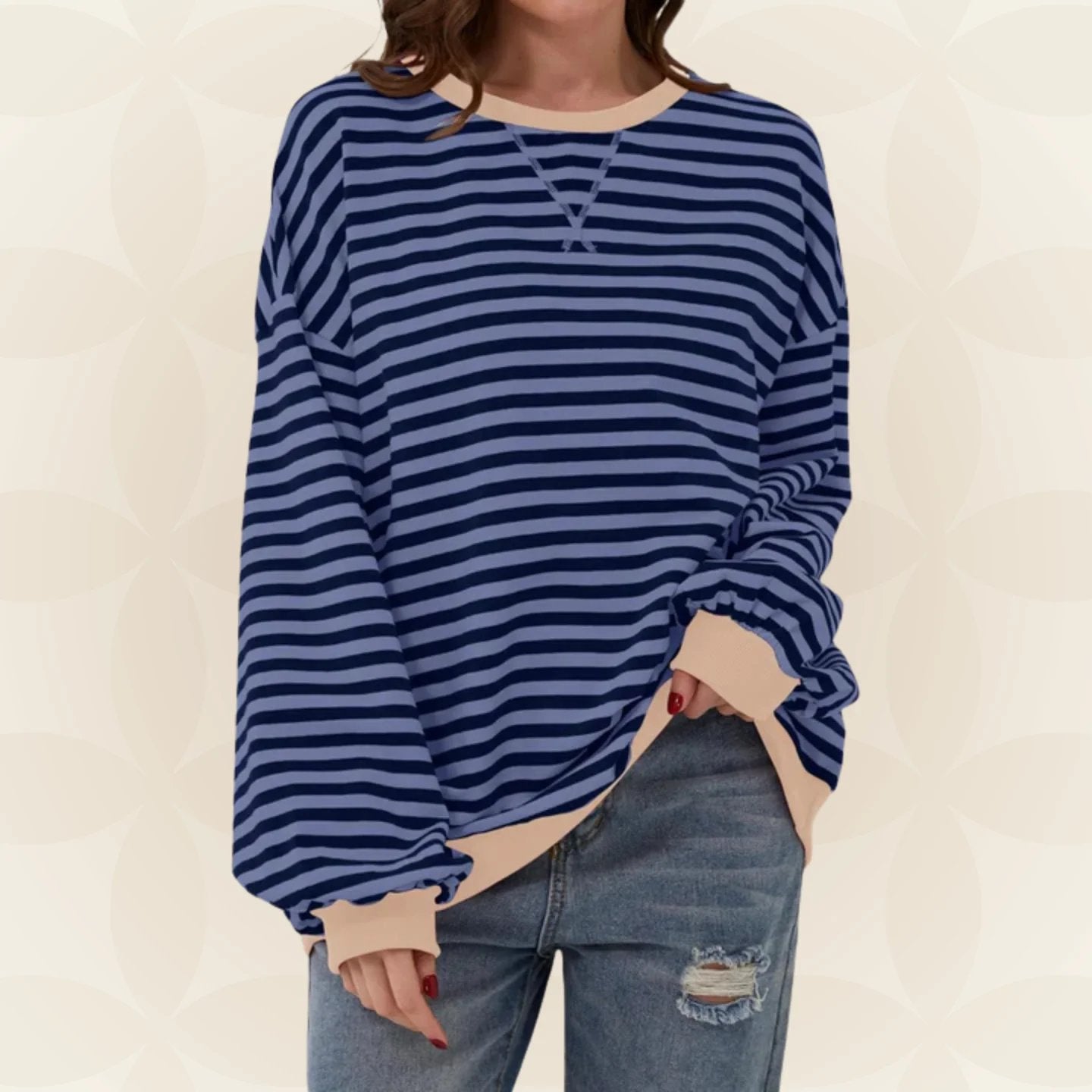 Karin | Streifenloser Lässiger Pullover